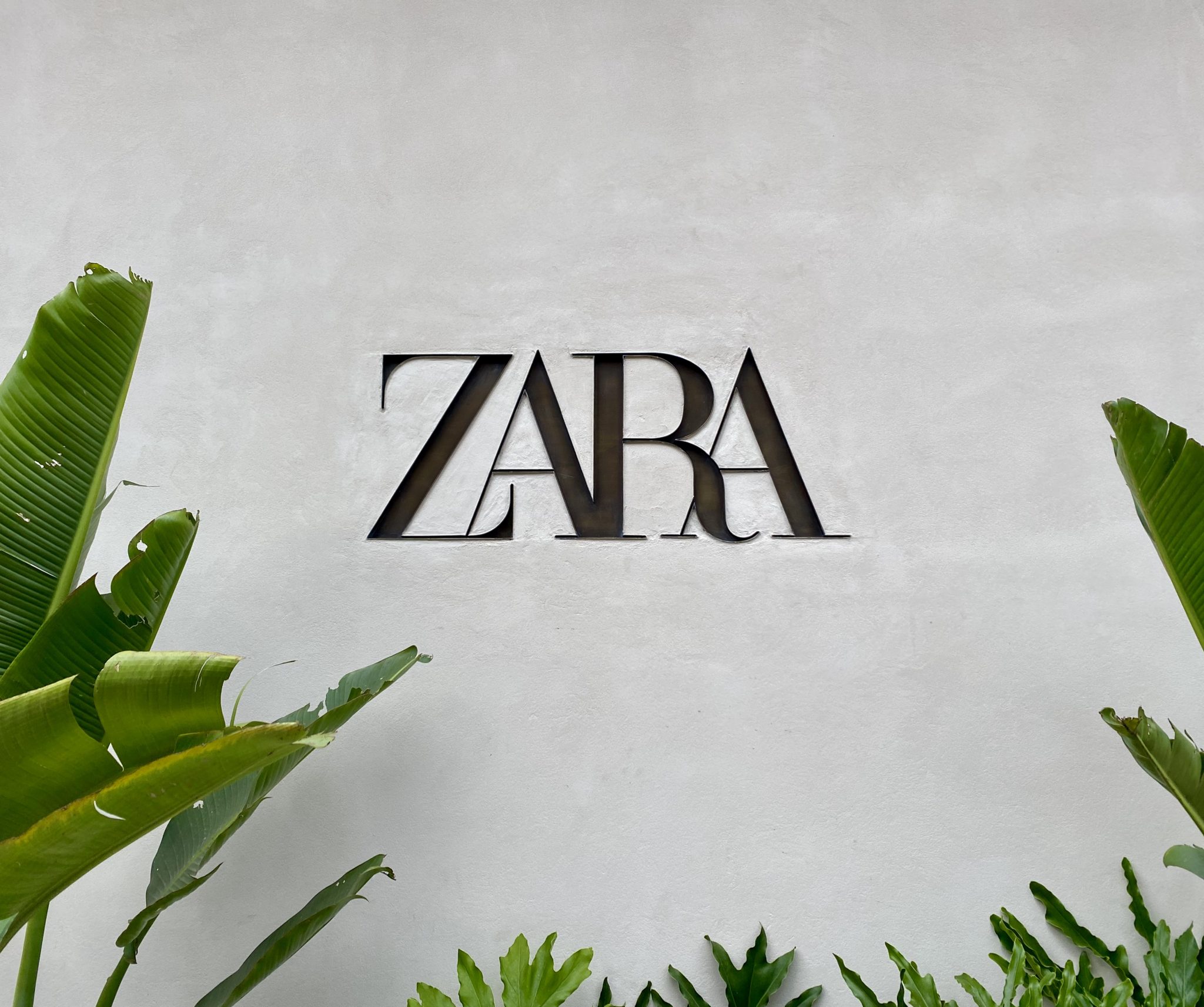 Microcement facade with plants